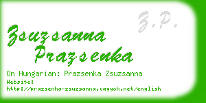 zsuzsanna prazsenka business card